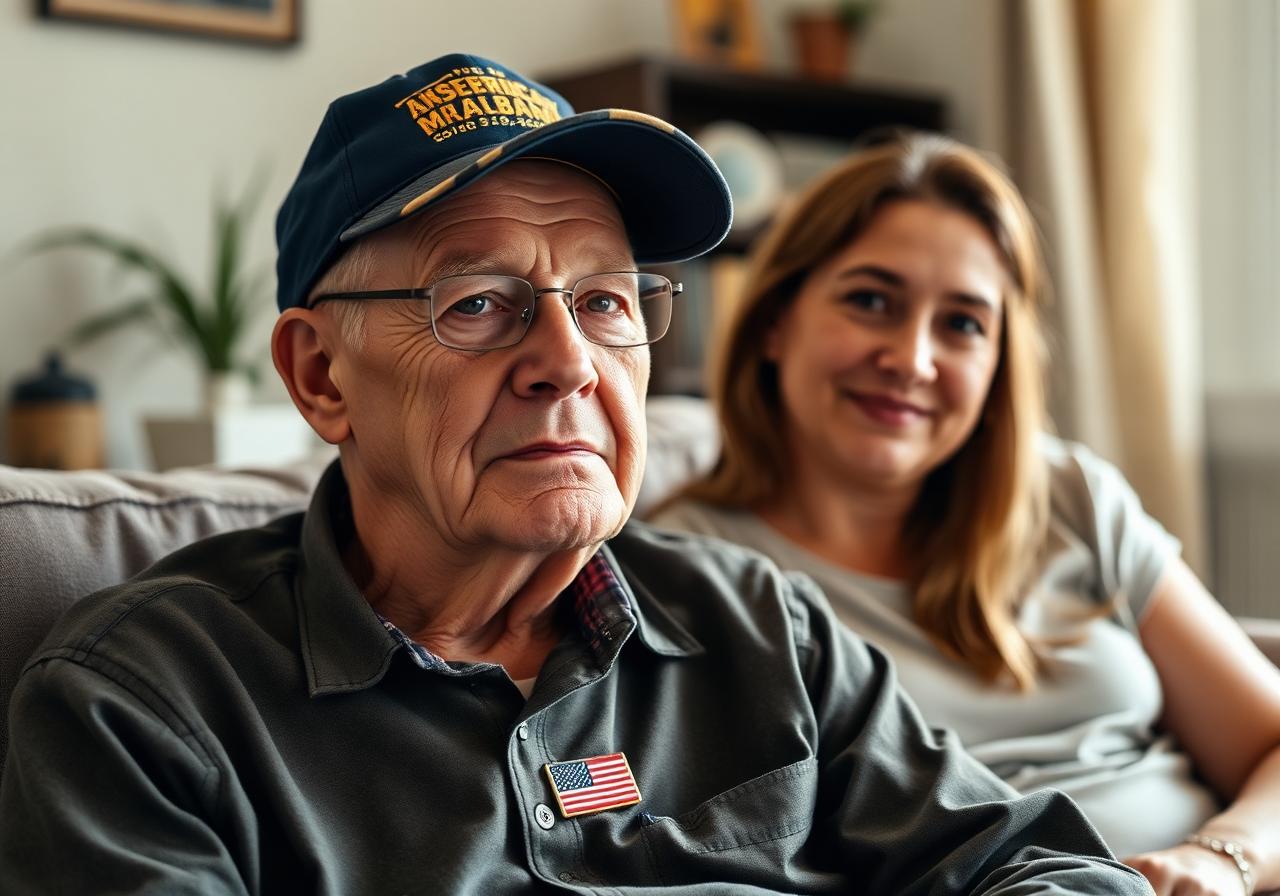 An American veteran with his daughter
